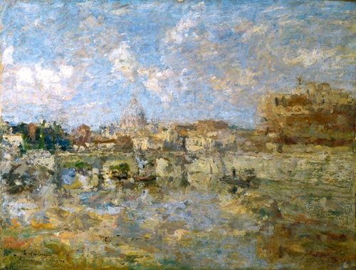 Morning on the Tiber – View of Castel Sant’Angelo in Rome — Leading Lines
