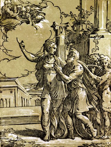 Antonio da Trento - The Tiburtine sibyl and the Emperor Augustus — Light and Shadow