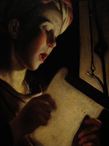 French:  Le Jeune ChanteurYoung Boy Singing — Light and Shadow