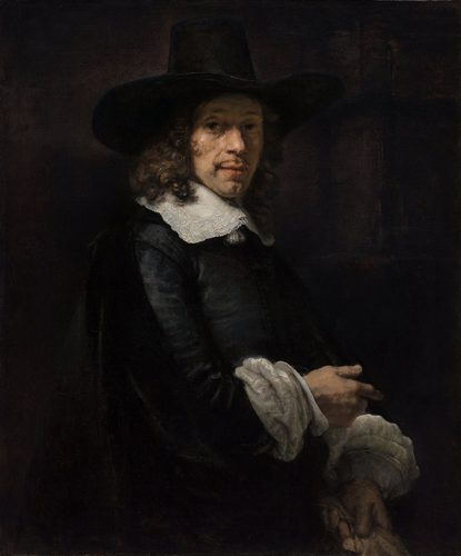 Portrait of a Man with a Tall Hat and Gloves — Positive Space