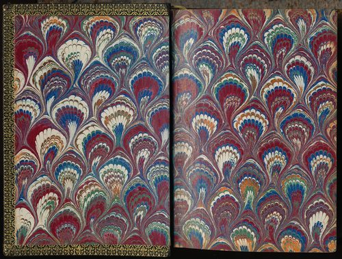 Marbled endpaper from Die Nachfolge Christi ed. Ludwig Donin (Vienna ca. 1875) 500ppi — Randomness