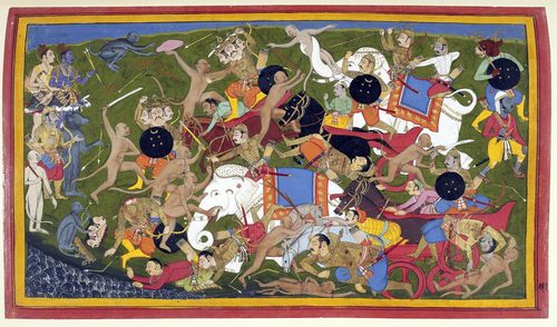 Battle at Lanka, Ramayana, Udaipur, 1649-53 — Tension