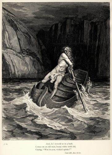 Gustave Doré - Dante Alighieri - Inferno - Plate 9 (Canto III - Charon) — Tone