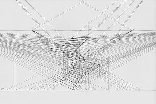 Staircase perspective — Two-Point Perspective