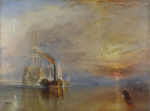 The Fighting Temeraire tugged to her last berth to be broken up, 1838 — Warm Colors